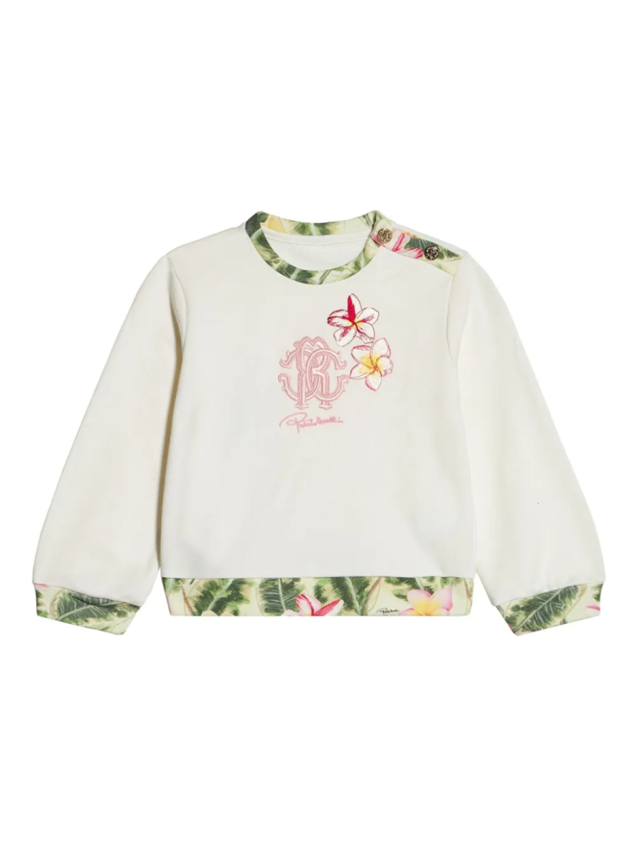 

Толстовка с цветочной отделкой Roberto Cavalli Junior, белый