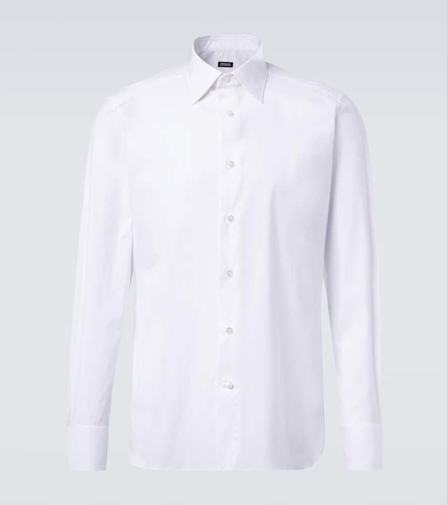 

Хлопковая рубашка с добавками Zegna, Optical White