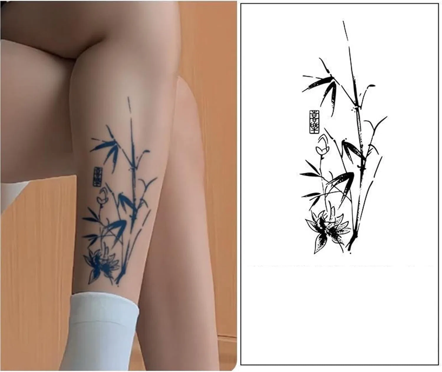 Временная татуировка Bamboo Herb, 2 шт, один цвет — фото 2