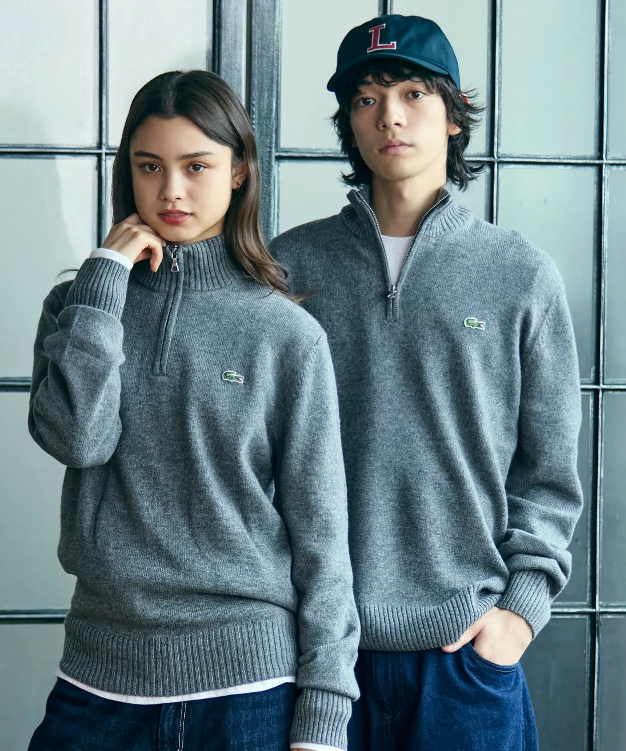 Свитер Lacoste с высоким воротником и молнией, чёрный — фото 2