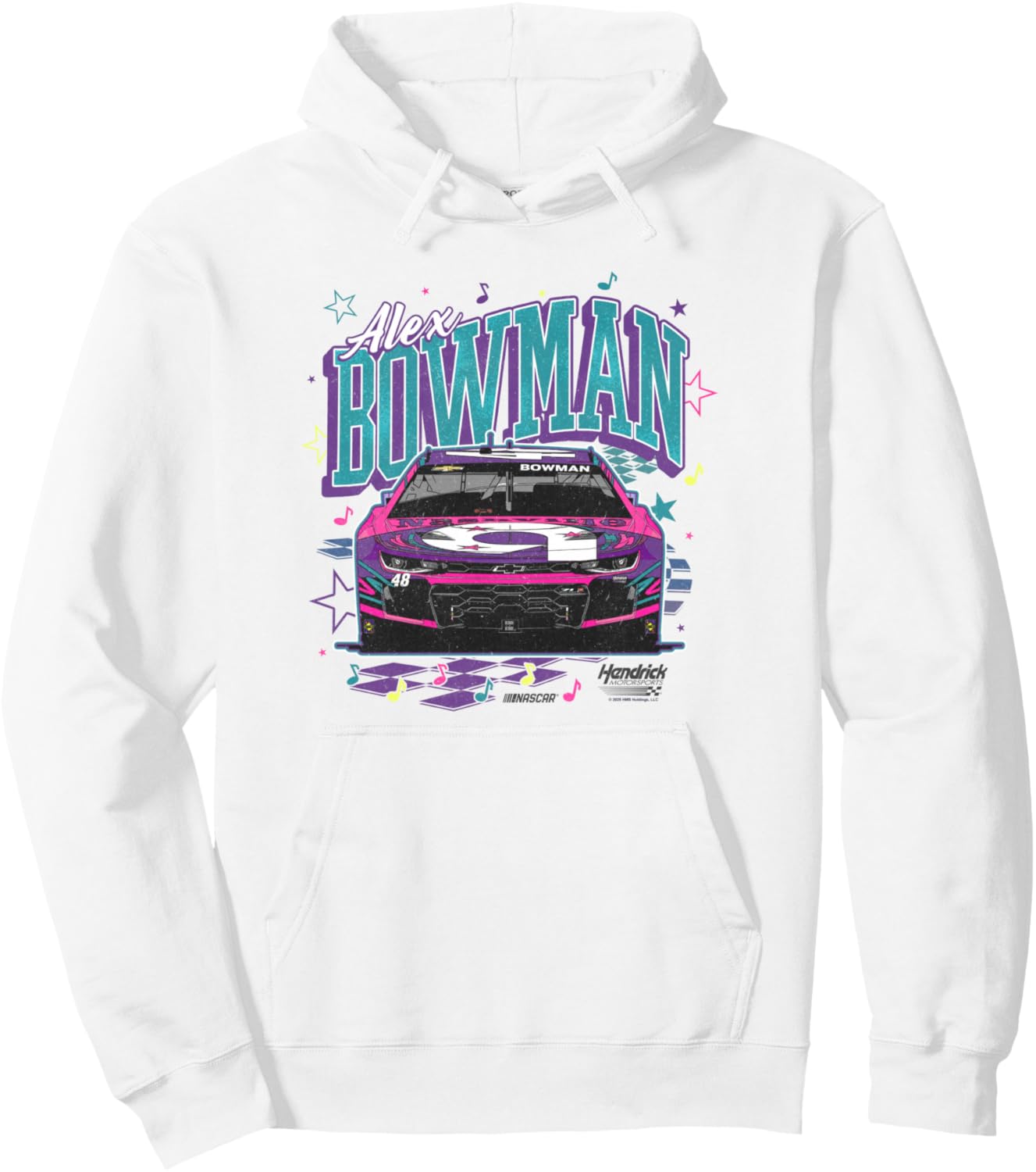 

Hendrick Motorsports Алекс Боуман, вид спереди, толстовка Chevrolet Camaro, белый