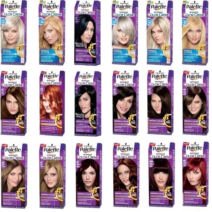 

Palette Schwarzkopf Intensive Permanent Hair Color Cream 30 различных оттенков