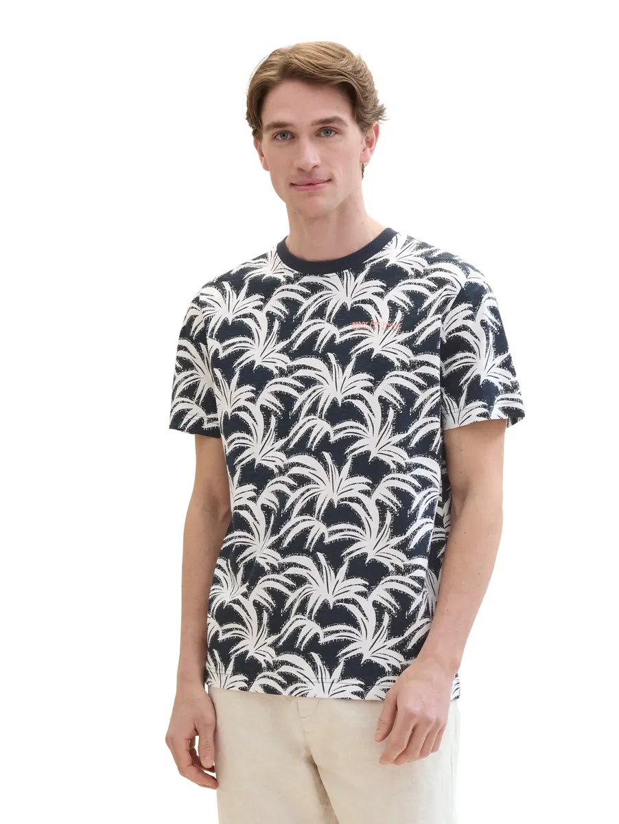 

Рубашка с принтом TOM TAILOR и принтом по всей поверхности, цвет Navy White Leaf Design