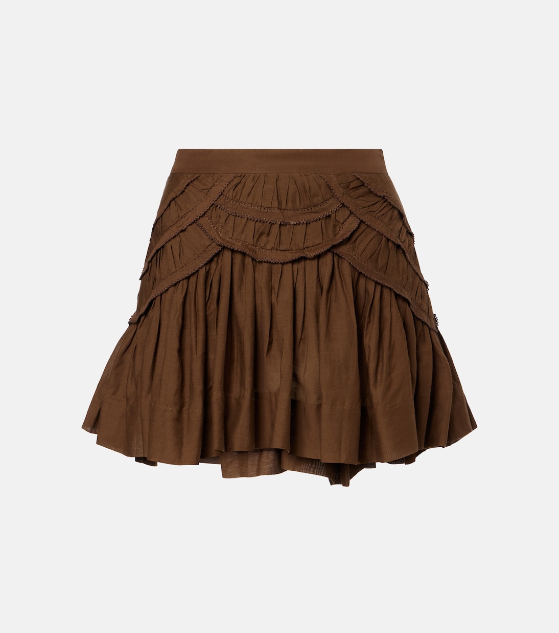 

Мини-юбка Ceola из хлопковой ткани с рюшами Marant Etoile, Dark Khaki