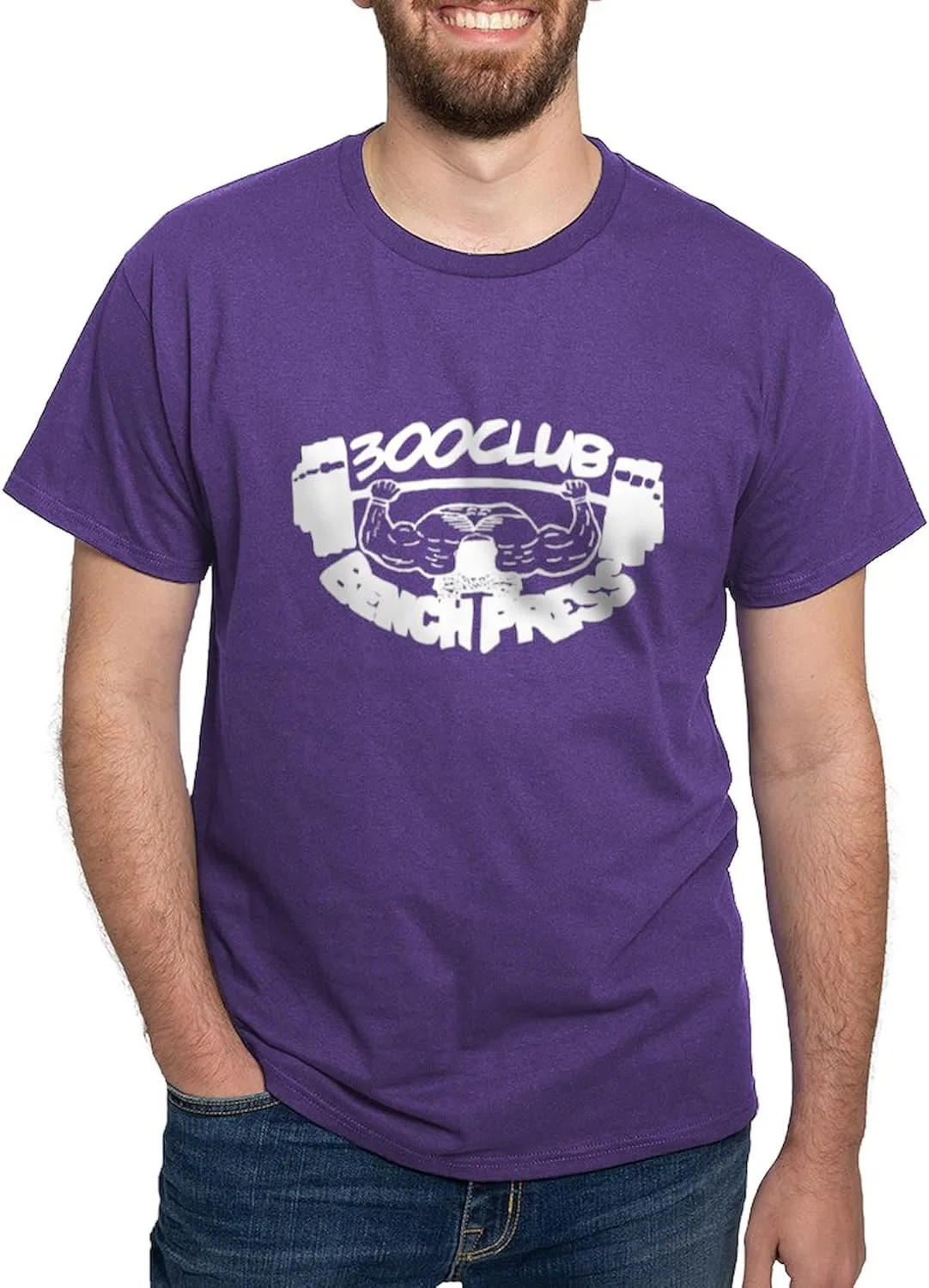 

Футболка мужская CafePress 300 Club Bench Press Dark, 100% хлопок, белая