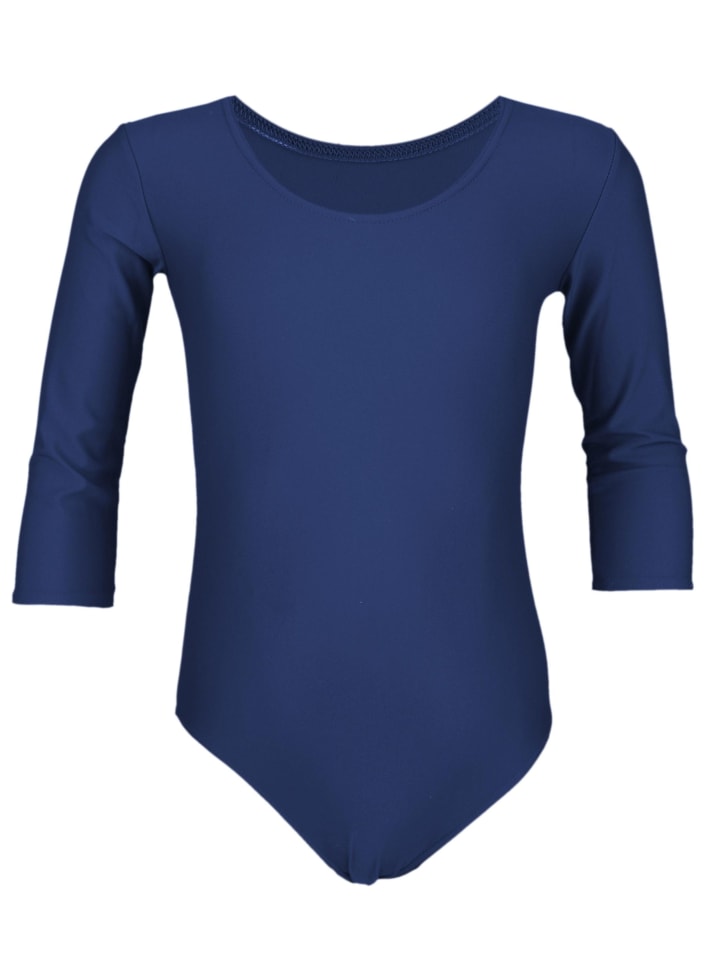 

Aquarti Детский балетный купальник с рукавами 3/4, темно-синего цвета