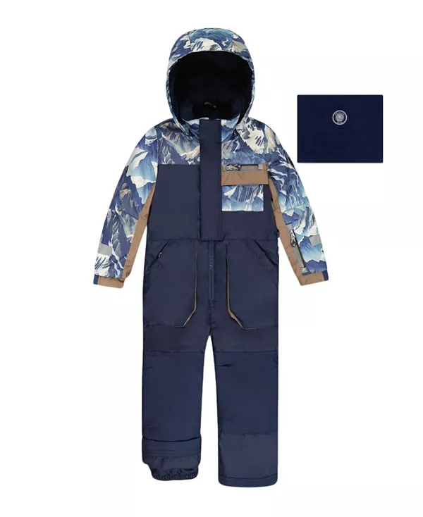 

Цельный горный комбинезон для игр в снегу - маленький ребенок Deux Par Deux, синий