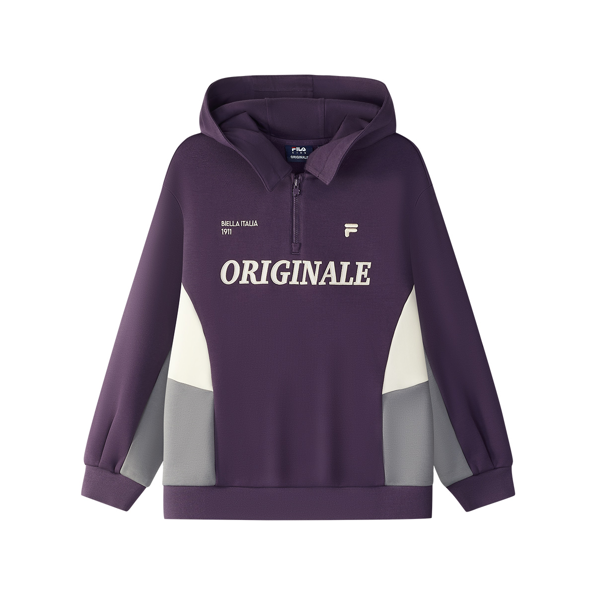 

FILA KIDS Свитшот 25 осень зима плотная жаккардовая пряжа с начесом высокая темно-фиолетовая