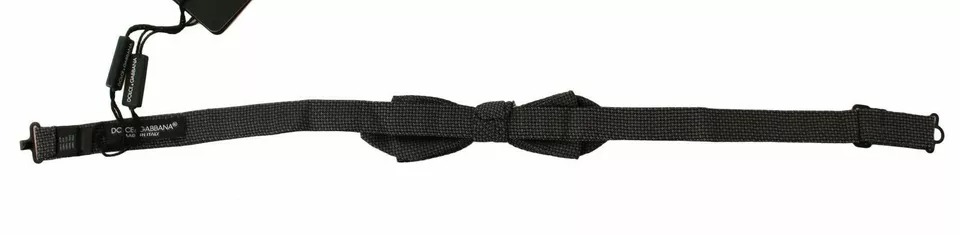 Галстук-бабочка из серого шелка с регулируемым шейным вырезом Dolce & Gabbana — фото 3