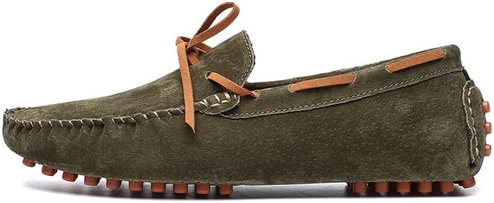 

Мужские лоферы JIADELI, замшевый верх, мокасины, ботинки типа 'boat shoes', с декоративной строчкой, гибкая плоская подошва, удобные для ходьбы, без шнурков, зеленый