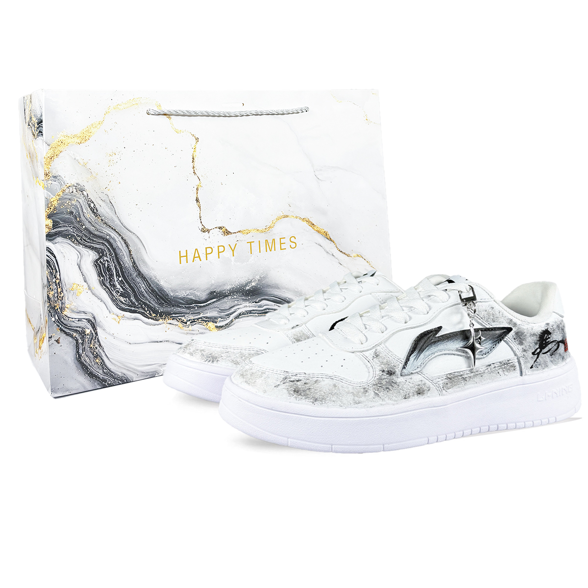 

Кроссовки для скейтбординга Li-Ning Floating Boat с амортизацией, устойчивые к истиранию и дышащие, низкие, унисекс, серые