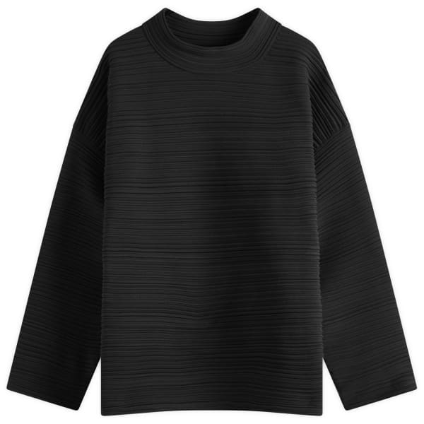 

Креповый трикотажный топ Pleats Please Issey Miyake, черный
