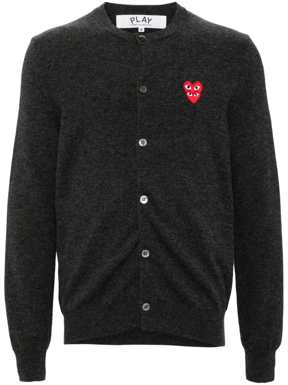 

Шерстяной кардиган с нашивкой Comme Des Garçons Play, серый