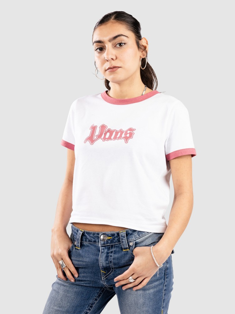 

Футболка Vans Apple Boom Ringer T-Shirt, white/mauvewood, Белый, Футболка Vans Apple Boom Ringer T-Shirt, white/mauvewood