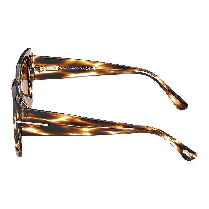 TOM FORD Квадратные солнцезащитные очки Carla, Tortoiseshell — фото 4