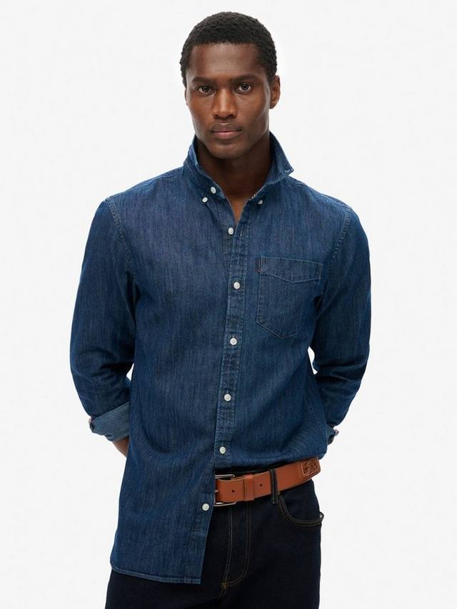 

Базовый джинсовый лонгслив Superdry, Rinse Wash