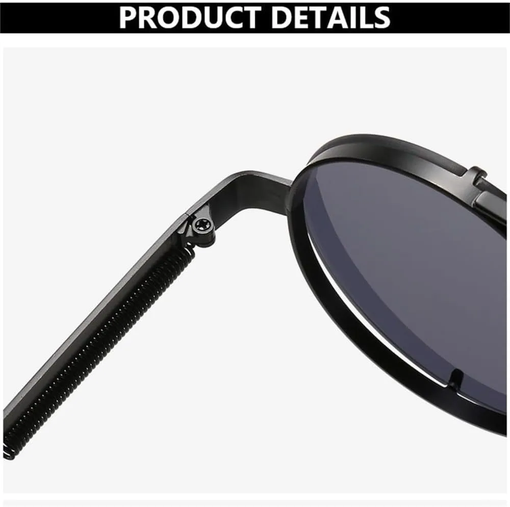 

2027 Металлические круглые солнцезащитные очки в стиле стимпанк без оправы для женщин, винтажные эластичные солнцезащитные очки для мужчин MTZJH, Gold Green-g15