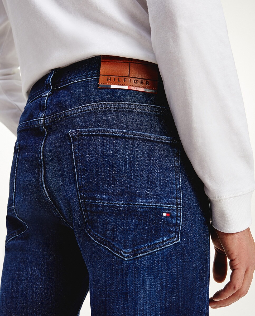Мужские зауженные темно-синие джинсы Bleecker Tommy Hilfiger, синий — фото 4