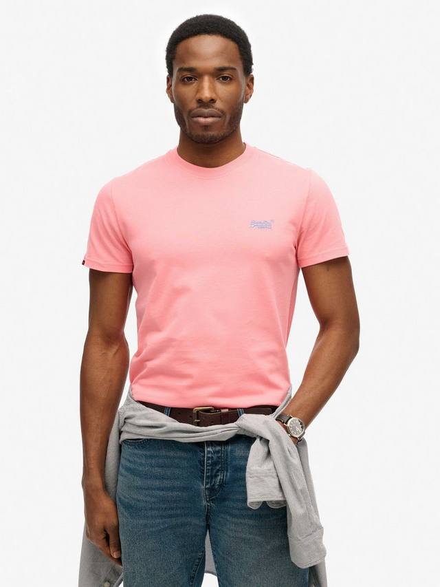 

Футболка Slim Fit с круглым вырезом из хлопка Superdry, Candy Pink