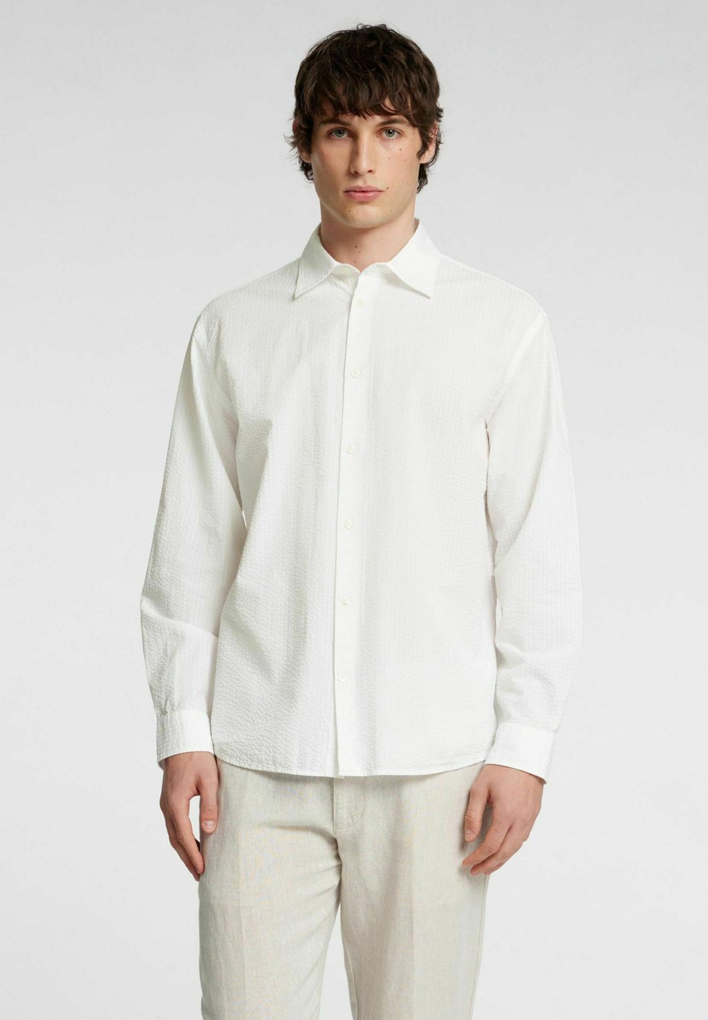 

Рубашка LANGARM SEERSUCKER Selected Homme, молочный