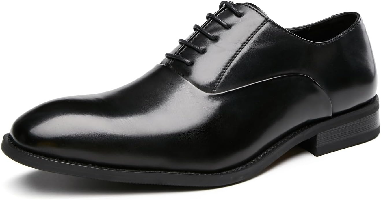 

Мужские оксфорды Santimon из микрофибры и кожи с цельной носочной частью, модные туфли для официальных мероприятий, смокинга и свадьбы, черный