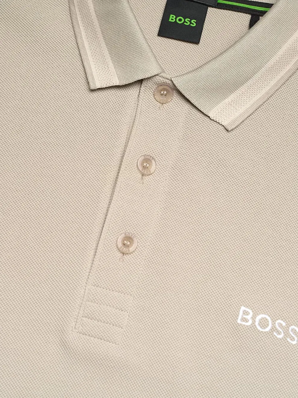 Футболка в полоску с воротником Boss, нейтральный — фото 3