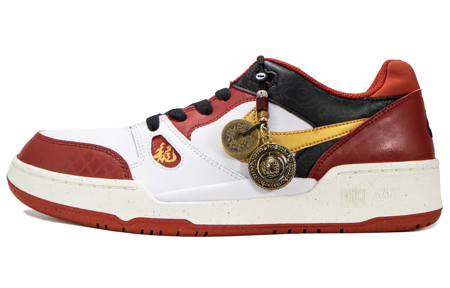 

Кроссовки Nike Full Force Skateboarding Shoes Men Low-top Red/Gold/Black, красный