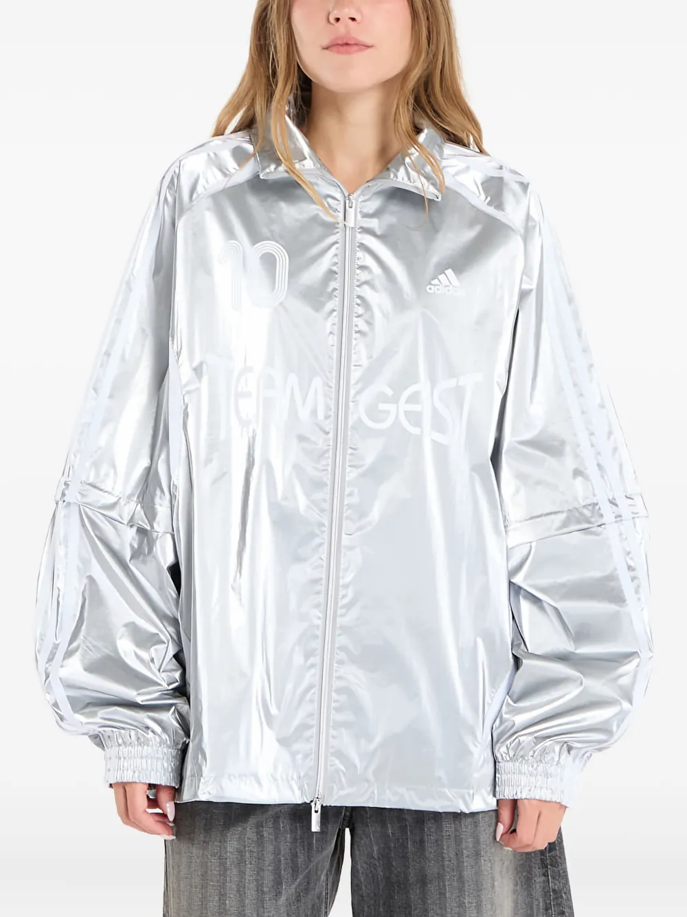 

Куртка Teamgeist Season 4 Adilenium Adidas, серебристый