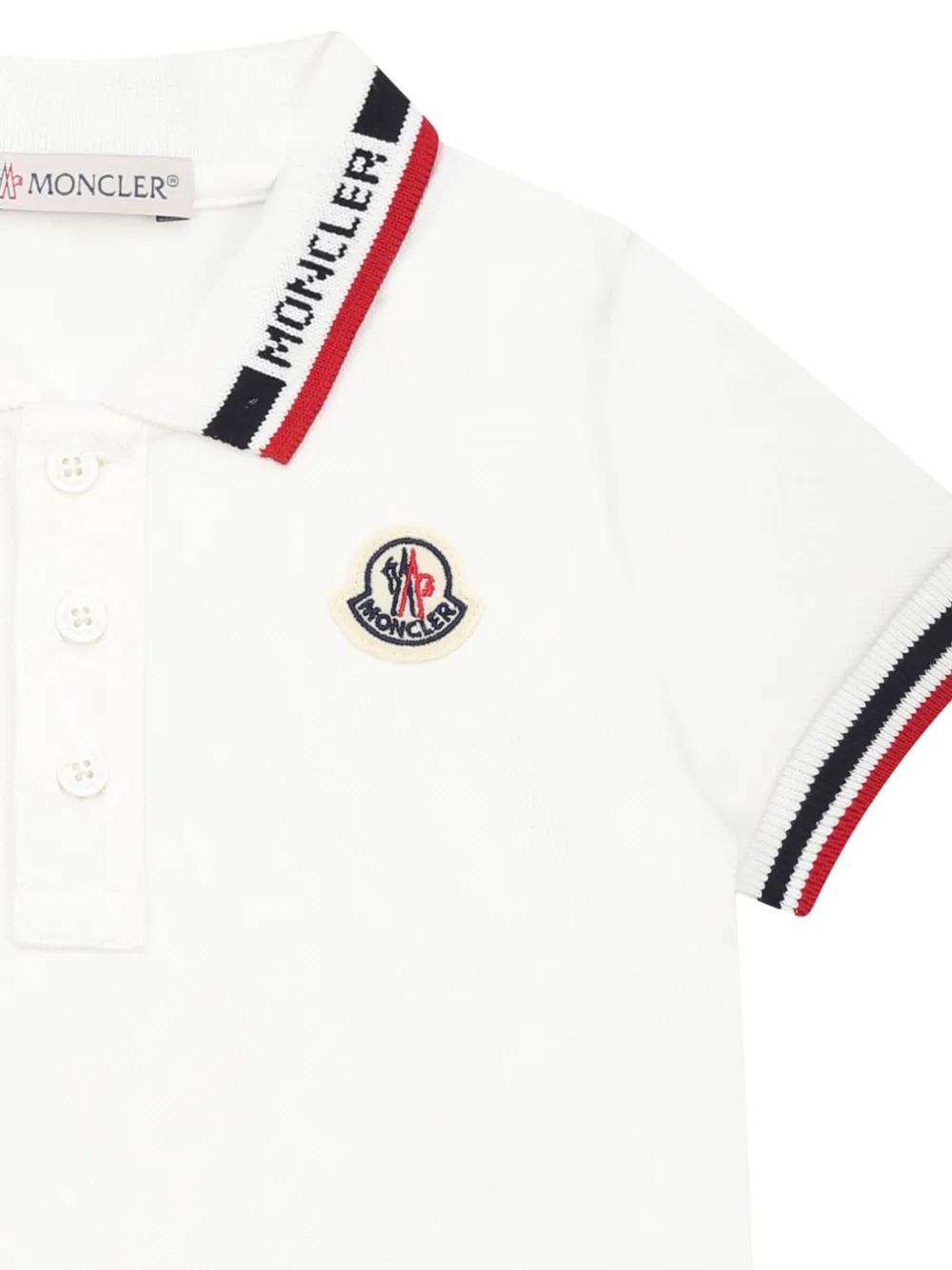 Рубашка поло с короткими рукавами Moncler Enfant, белый — фото 3