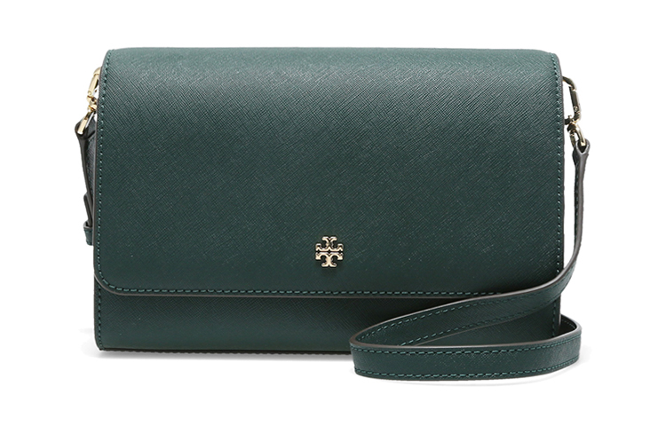 

Женская сумка на плечо Emerson Cross Grain из коровьей кожи цвета яшмы TORY BURCH