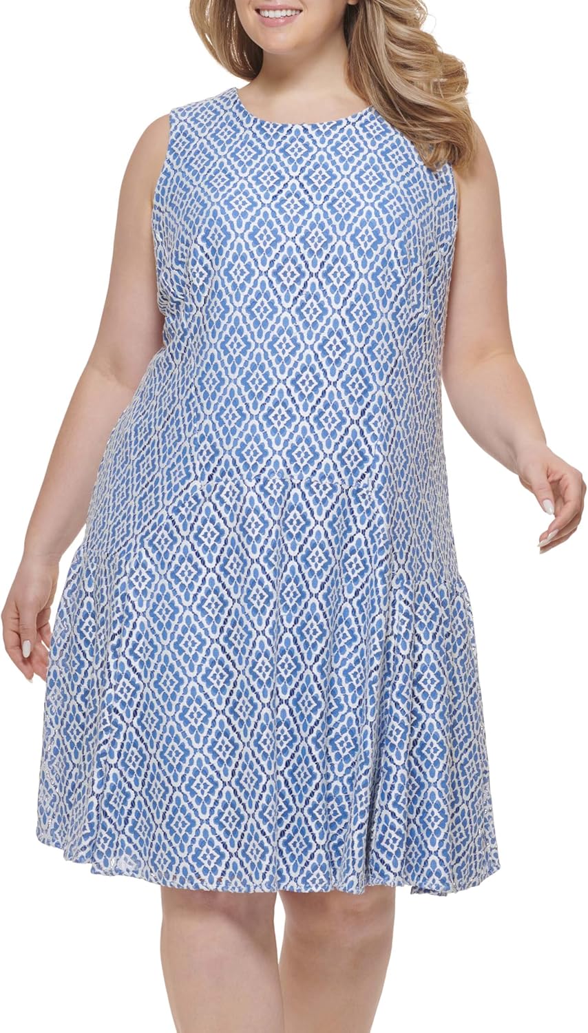 

Женское платье без рукавов Tommy Hilfiger с ретро-кружевом Daisy, Blue/Ivory