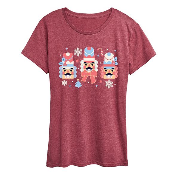 

Футболка с принтом Women's winter nutcrackers Licensed Character, Heather Dark Red, Красный, Футболка с принтом Women's winter nutcrackers Licensed Character, Heather Dark Red