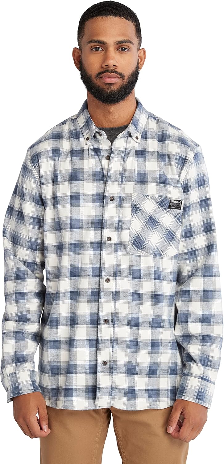 

Timberland PRO Unisex-Adult Woodfort легкая фланелевая рубашка с длинным рукавом Flex, Vintage Indigo Yd