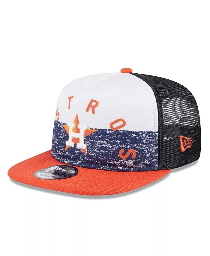 

Мужская белая/оранжевая бейсболка Trucker 9FIFTY Snapback с А-образной рамкой и пеной спереди от Houston Astros Team New Era