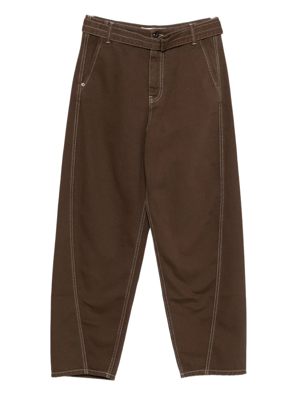 

Джинсы с поясом Maria Rosa и отделкой контрастной строчкой Semicouture, коричневый