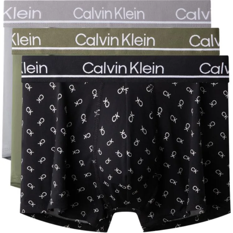 Мужские трусы 3 шт Calvin Klein, 3 Pack (Space Black/Olive Green/Moon Shadow Gray)