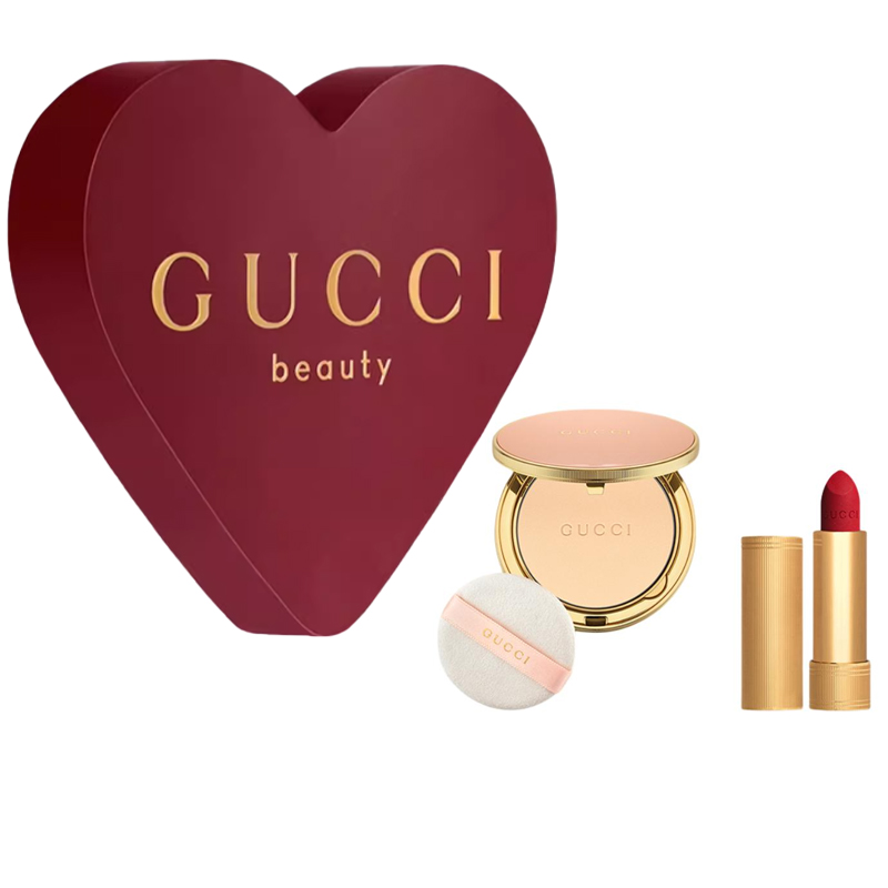 

Набор бархатной пудры и помады Soft Mist Velvet с матовым покрытием, легко растушевывается, стойкий макияж - бархатная помада 3,5 г + пудра Soft Focus 10 г GUCCI