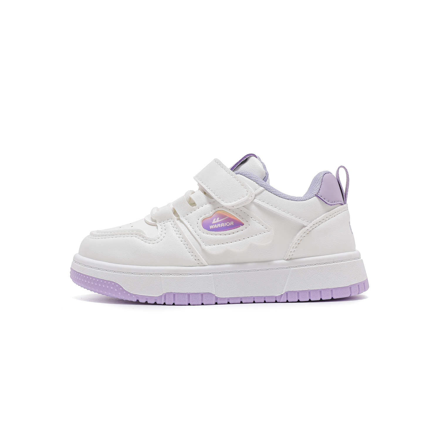 

Детские противоскользящие легкие дышащие кеды для скейтбординга с амортизацией WARRIOR, белый/фиолетовый