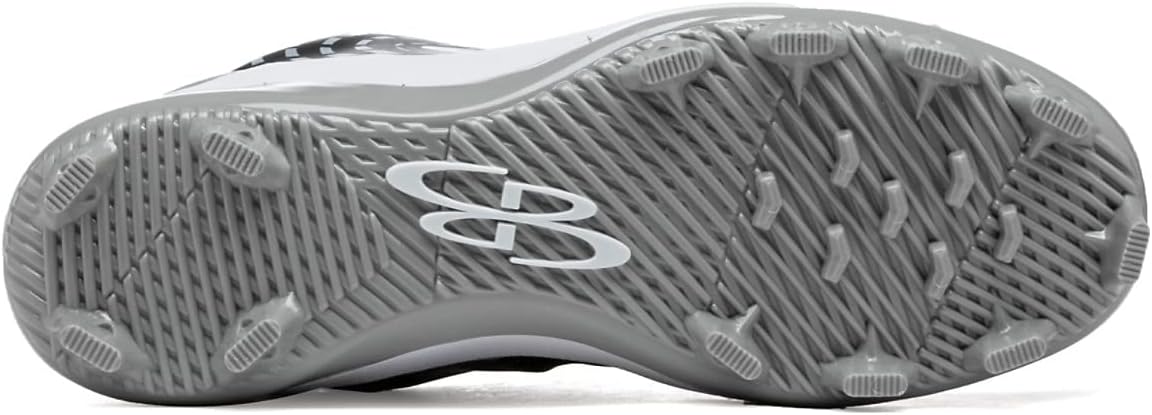 Бутсы Boombah Men's Dart Pursuit с формованными шипами - несколько цветов - разные размеры, белый/черный/серый — фото 2