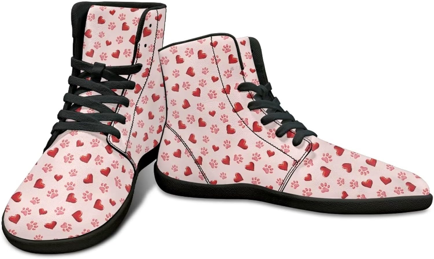 

Высокие кеды ко Дню святого Валентина для мужчин - босоножки без каблука, легкие, минималистичные Watdotory, Love Dog Paw Print