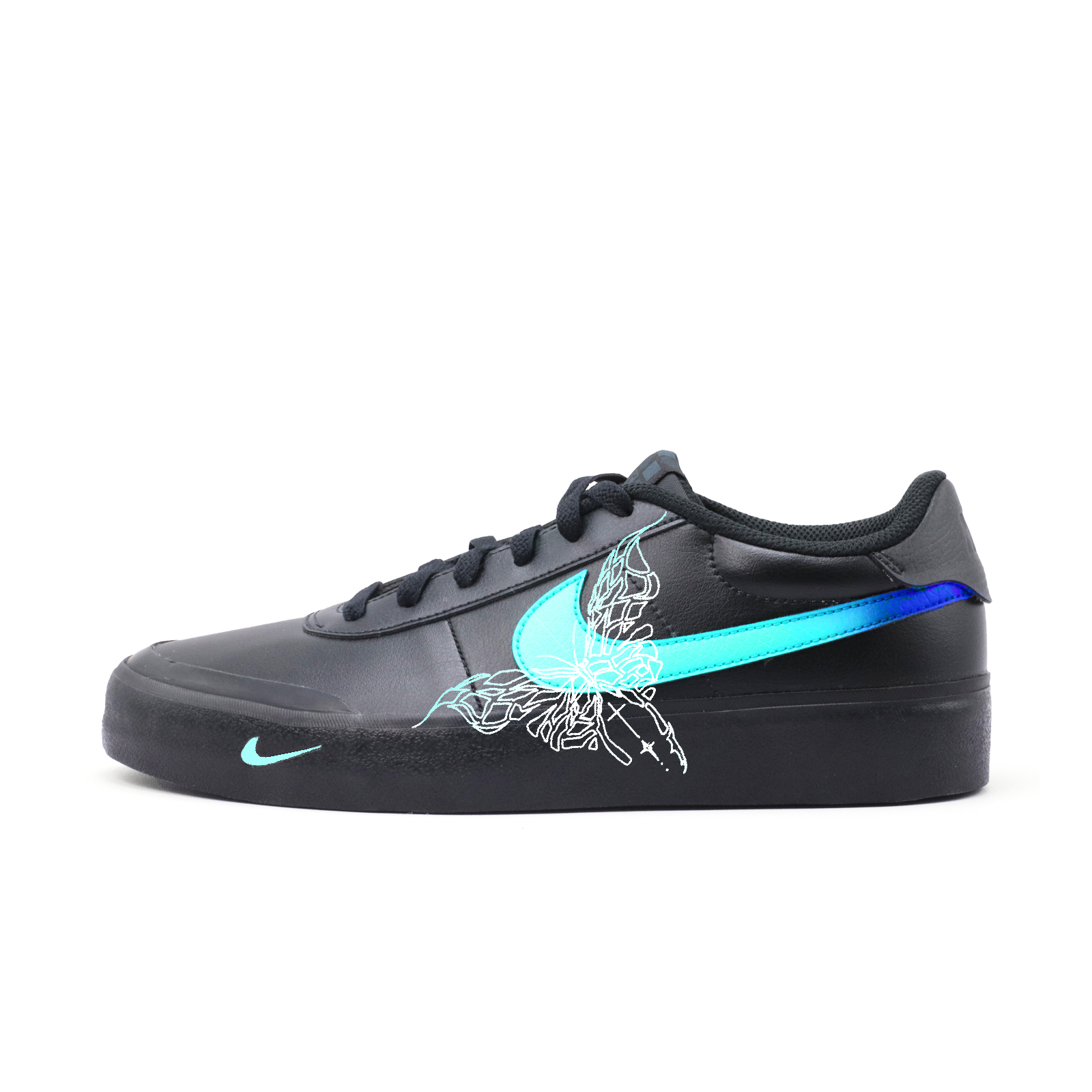 

Nike Кроссовки для скейтбординга Court Shot Neon Butterfly, износостойкие, низкие, черные, мужские