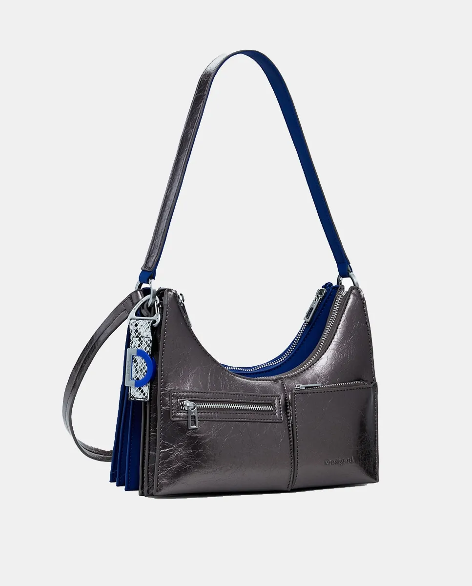 

Большой расширяемый нейлоновый рюкзак Desigual, темно-синий