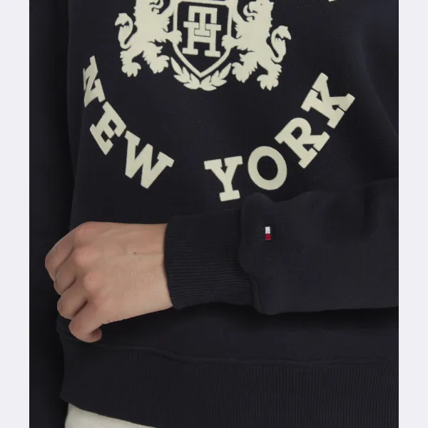 Толстовка стандартного кроя из флока Mdn reg Varsity Tommy Hilfiger, синий — фото 4