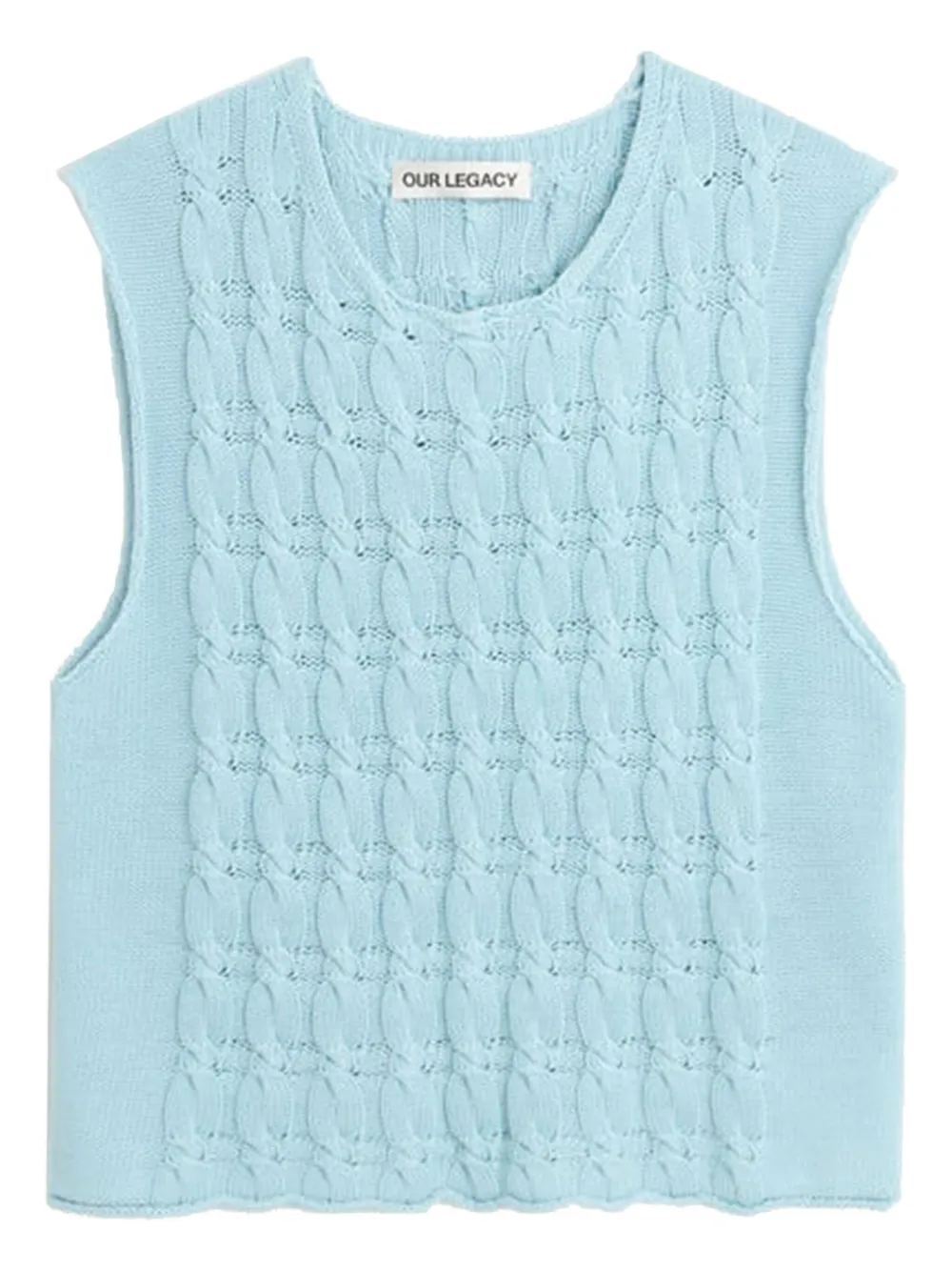 

Жилет вязаный косами Our Legacy, синий