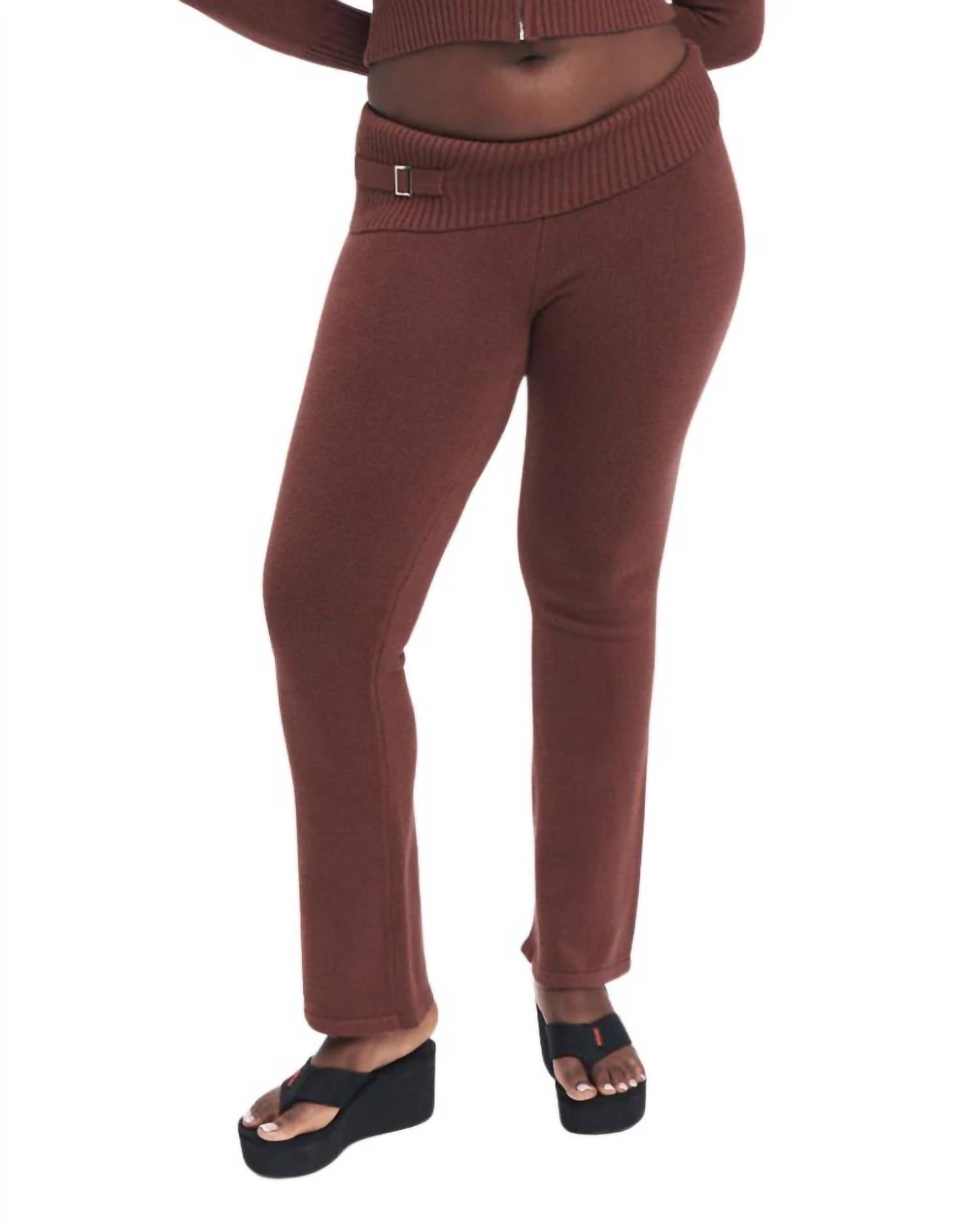 

Брюки Fleur Cloud Knit Low Rise в шоколадном цвете Frankies Bikinis, цвет chocolate