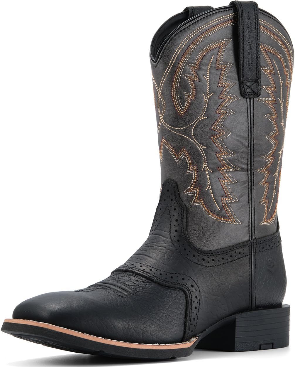 

Западные сапоги для мужчин - Мужские ковбойские сапоги с квадратным носком, маслостойкие/противоскользящие, прочные модные классические сапоги на 25 см, на мягком носке для работы Sureway, черный/серый