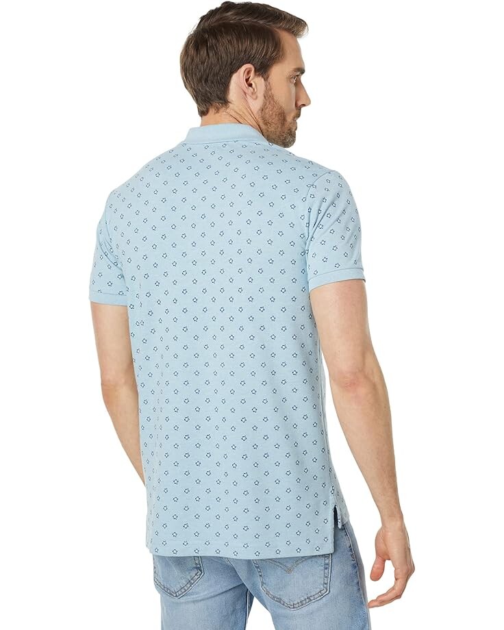 

Рубашка U.S. POLO ASSN. Short Sleeve Ditzy Flowerprint Slim Fit Knit Shirt, цвет Yale Blue Heather