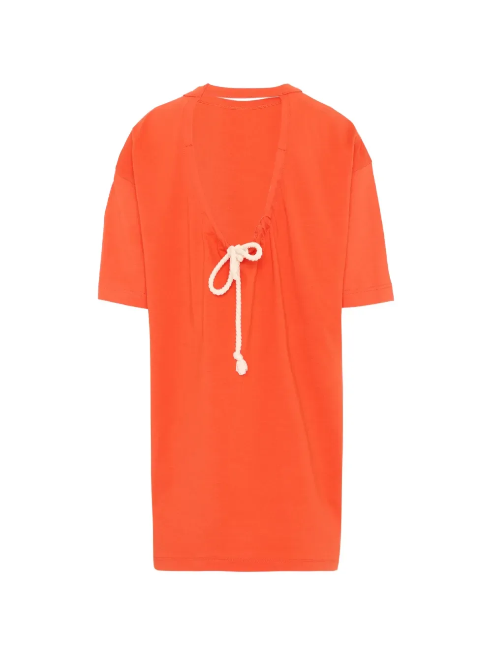 Платье с короткими рукавами и кулиской MSGM Kids, красный — фото 2