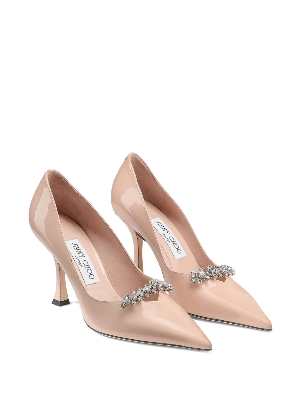 Лакированные туфли Belinda 90 с кристаллами JIMMY CHOO, нейтральный — фото 2