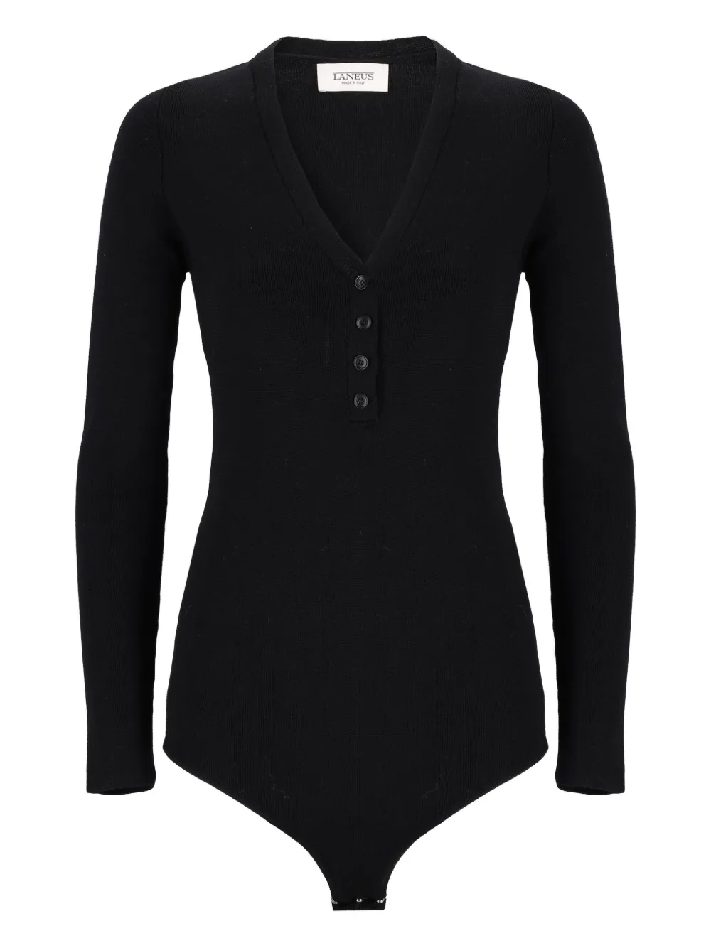 

Боди в рубчик с V-образным вырезом Laneus, черный